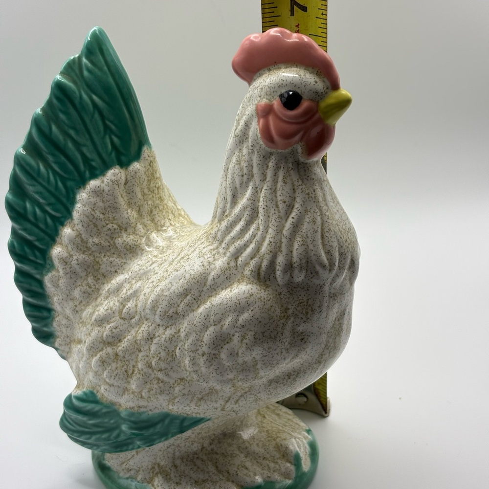 Vintage ceramic chicken figurine, approximately 7 inches tall